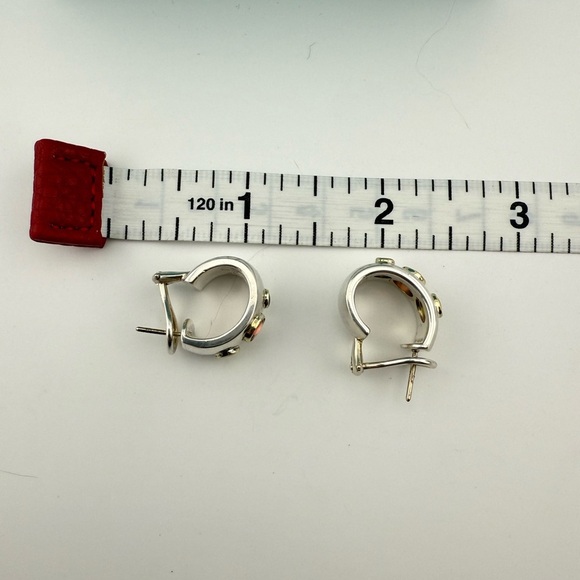 Vintage Tiffany & Co. Etoile Gemstone Hoop Earrings in 18k and 925 15g - Picture 8 of 9